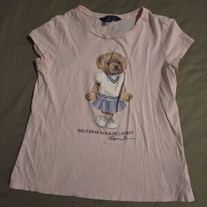 Ralph Lauren Pink Polo Bear Kids Shirt